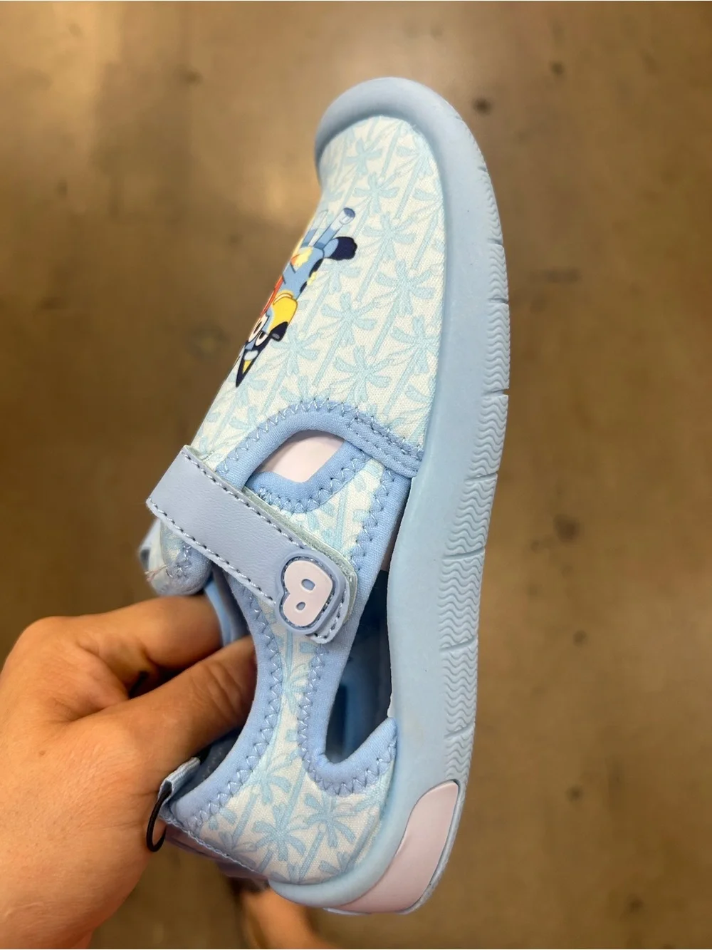 Light Blue Kids Water Shoes with Cartoon Character